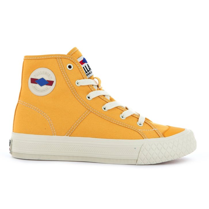 Palladium Palla Louvel High Tops Men\'s Sneakers Mustard | UK F968-PEM